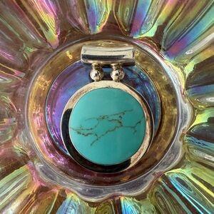 Estate sale find- Mexico 925 Silver pendant with what appears to be turquoise!